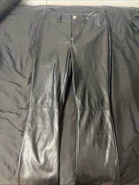 White Fox Boutique Black Faux Leather Flared Pants